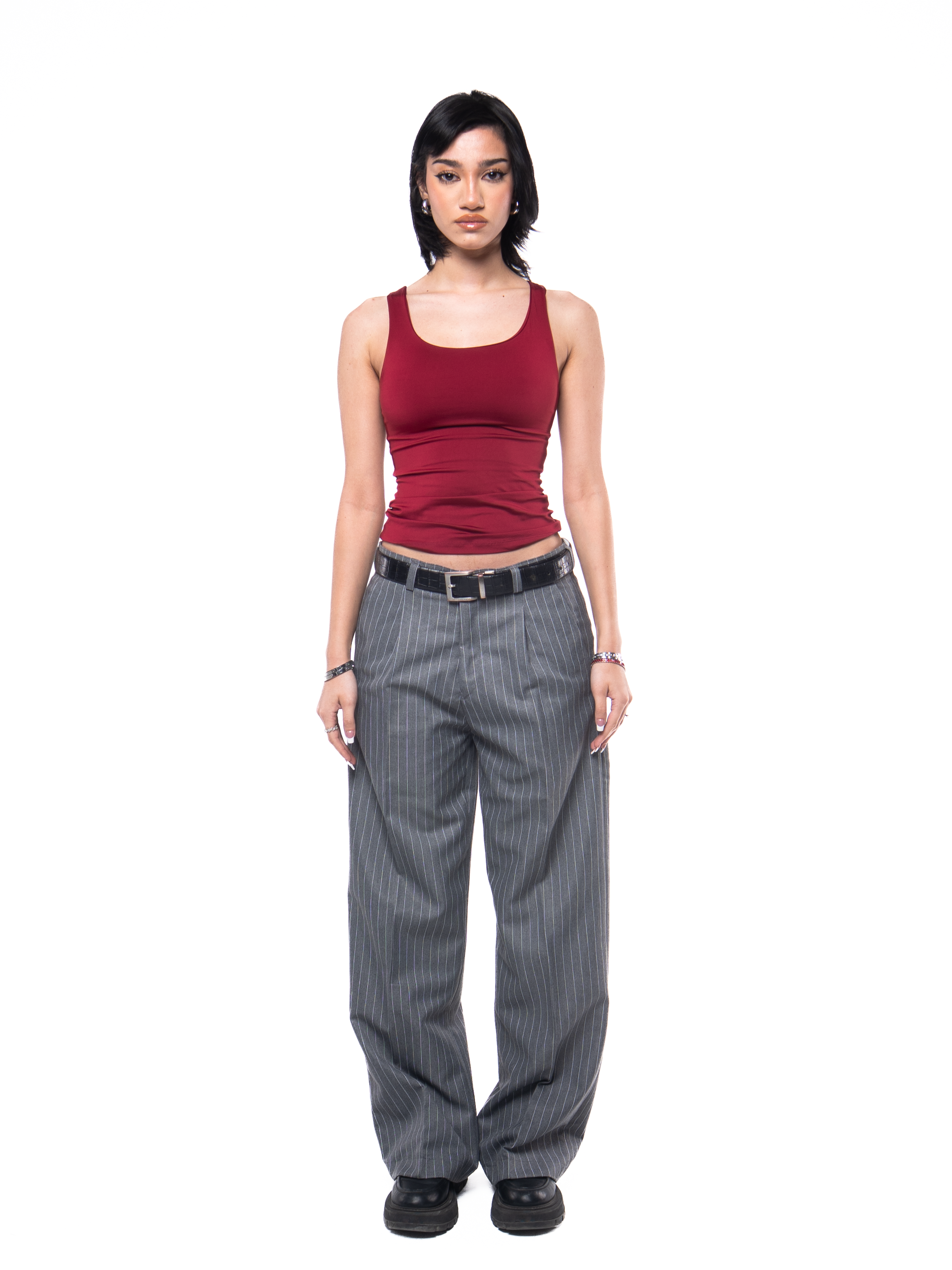 SKYLINES PINSTRIPED PANTS IN GREY